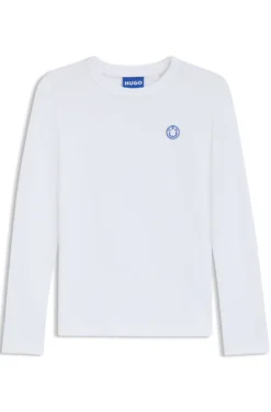 Top aus Baumwoll-Jersey mit Happy HUGO Logo-Aufnäher