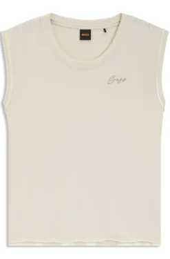 Top aus Baumwoll-Jersey mit Kristall-Logo