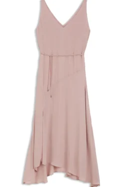 Trägerkleid aus Crêpe de Chine mit V-Ausschnitt