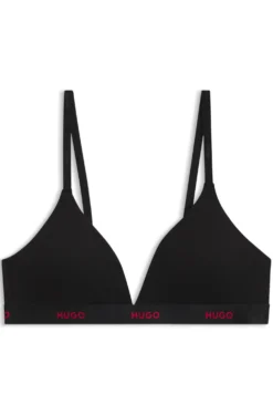 Triangel-BH aus Stretch-Baumwolle mit Logo-Band