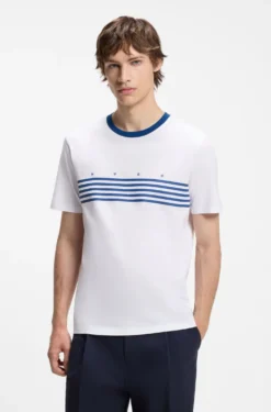 T-Shirt aus Baumwolle mit aufgedruckten Streifen