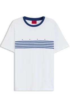 T-Shirt aus Baumwolle mit aufgedruckten Streifen