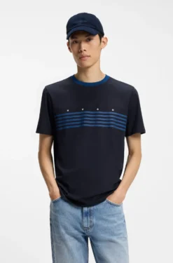 T-Shirt aus Baumwolle mit aufgedruckten Streifen