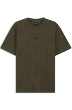 T-Shirt aus Baumwolle mit 3D-Jacquard-Muster