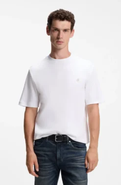 T-Shirt aus Baumwolle mit Double-B-Monogramm-Badge