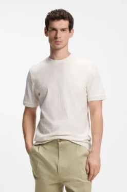 T-Shirt aus Baumwolle mit geometrischem Jacquard-Muster