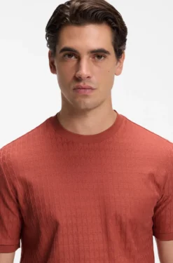 T-Shirt aus Baumwolle mit geometrischem Jacquard-Muster