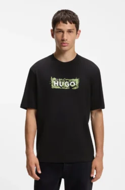 T-Shirt aus Baumwolle mit gesticktem Logo-Artwork