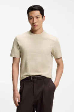 T-Shirt aus Baumwolle mit Jacquard-Muster