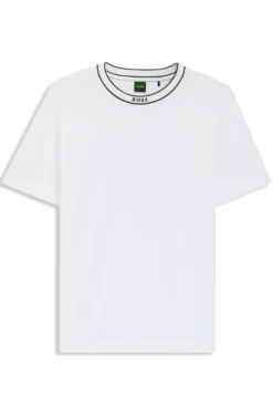 T-Shirt aus Baumwolle mit Logo am Rundhalsausschnitt