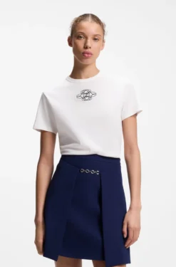 T-Shirt aus Baumwolle mit Logo-Stickerei