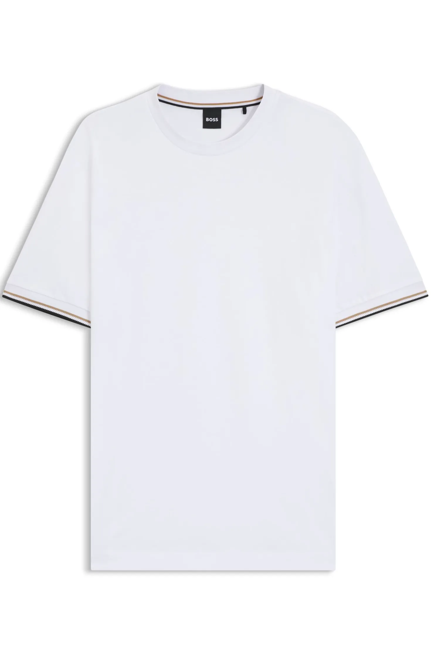 T-Shirt aus Baumwoll-Jersey mit Signature-Streifen an den Bündchen