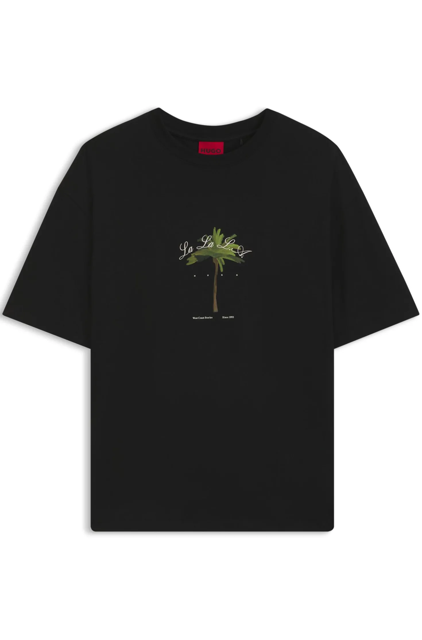 T-Shirt aus Baumwoll-Jersey mit Palmen-Artwork