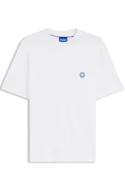 T-Shirt aus Baumwoll-Jersey mit Happy HUGO-Logo