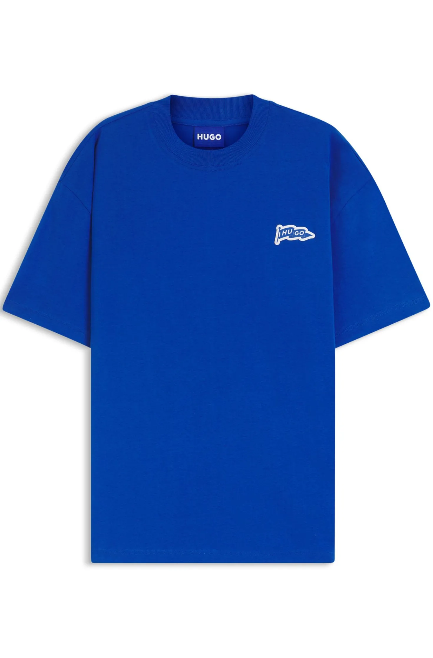 T-Shirt aus Baumwoll-Jersey mit Logo-Fähnchen