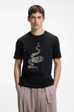 T-Shirt aus Baumwoll-Jersey mit breitem Logo