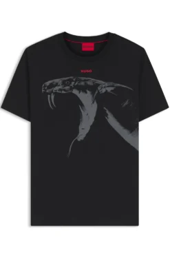 T-Shirt aus Baumwoll-Jersey mit Cobra-Print