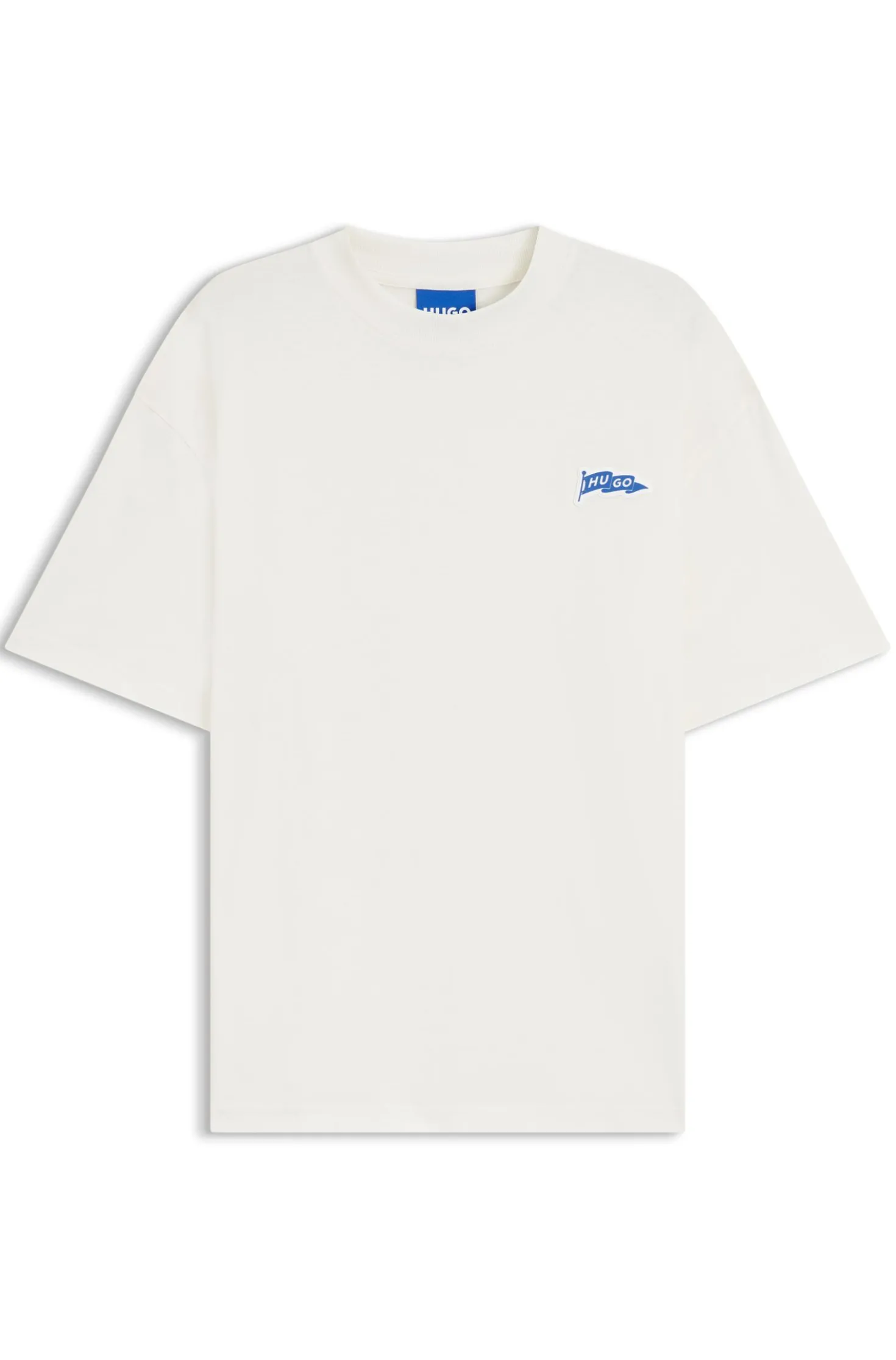 T-Shirt aus Baumwoll-Jersey mit Logo-Fähnchen