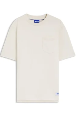 T-Shirt aus Baumwoll-Jersey mit aufgesetzter Tasche und Logo-Label