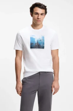 T-Shirt aus Baumwoll-Jersey mit Artwork-Print