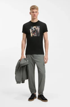 T-Shirt aus Baumwoll-Jersey mit Tier-Artwork