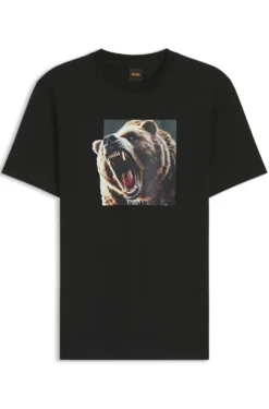 T-Shirt aus Baumwoll-Jersey mit Tier-Artwork