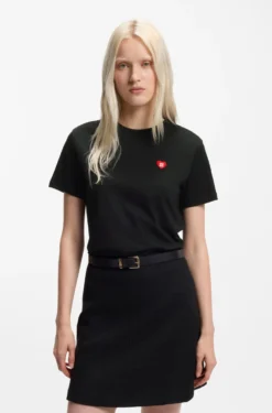 T-Shirt aus Baumwoll-Jersey mit Herz-Logo