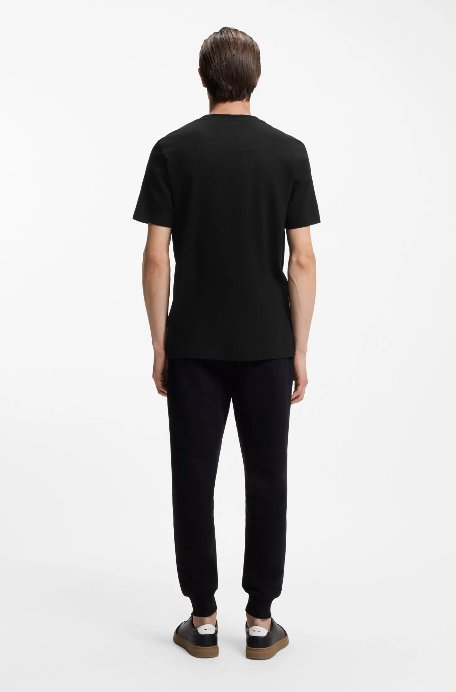T-Shirt aus Baumwoll-Mix mit Bubble-Jacquard-Struktur