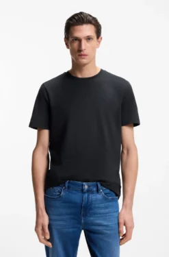T-Shirt aus Baumwoll-Mix mit Bubble-Jacquard-Struktur