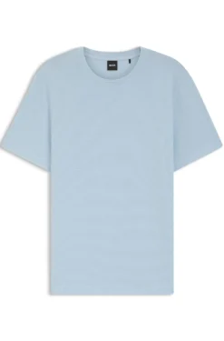 T-Shirt aus Baumwoll-Mix mit Bubble-Jacquard-Struktur