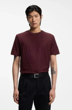 T-Shirt aus merzerisierter Baumwolle mit Jacquard-Monogrammen