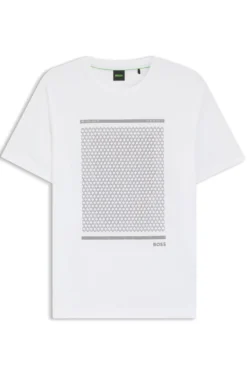 T-Shirt aus merzerisierter Baumwolle mit geometrischem Artwork