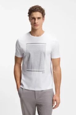 T-Shirt aus merzerisierter Baumwolle mit geometrischem Artwork