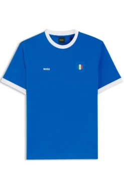 T-Shirt aus Stretch-Baumwolle mit Landesflagge und Logo