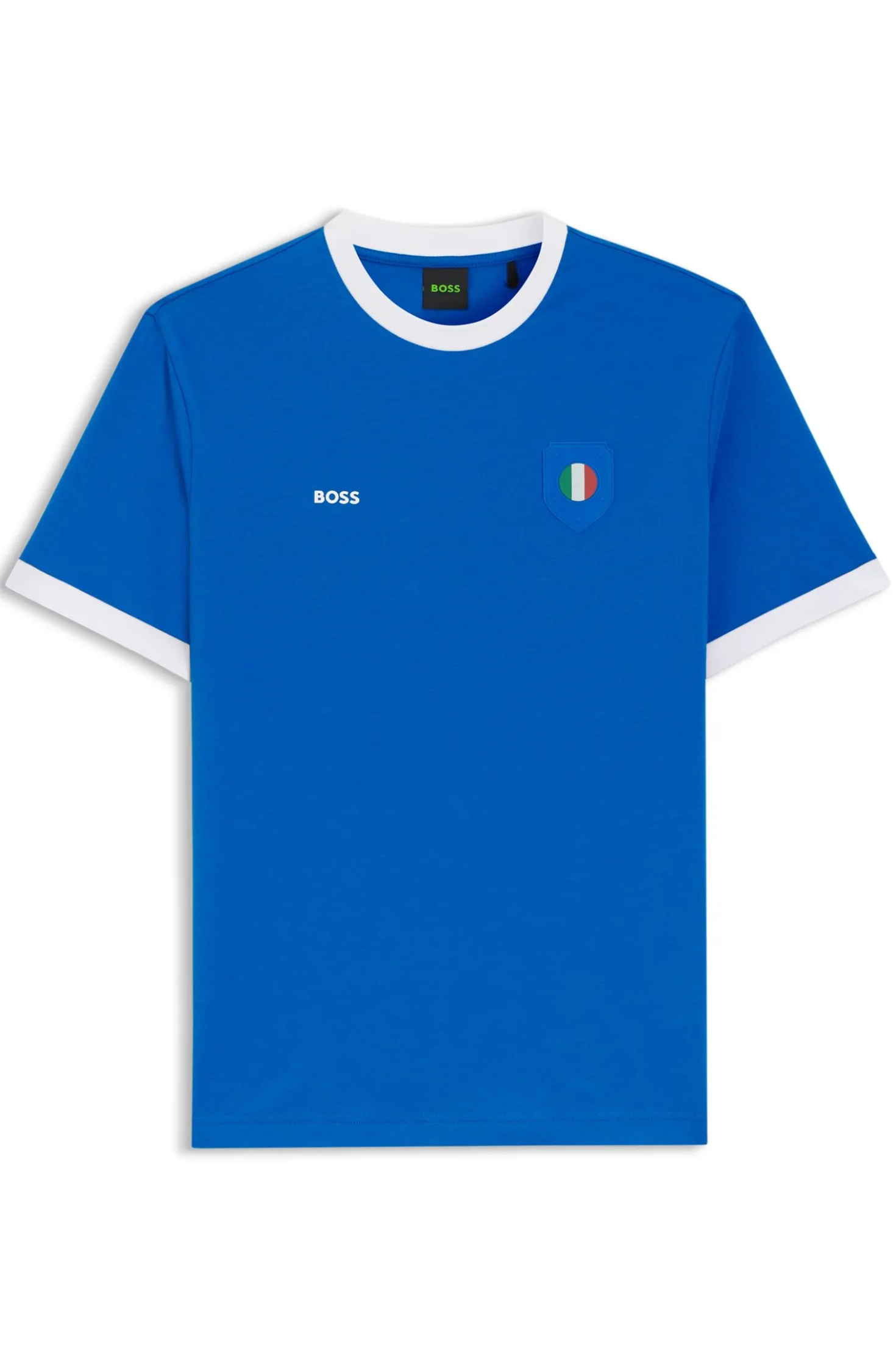 T-Shirt aus Stretch-Baumwolle mit Landesflagge und Logo