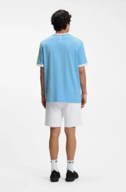 T-Shirt aus Stretch-Baumwolle mit Landesflagge und Logo