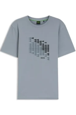 T-Shirt aus Stretch-Baumwolle mit Flaggen-Artwork