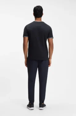 T-Shirt aus Stretch-Baumwolle mit Streifen und Logo
