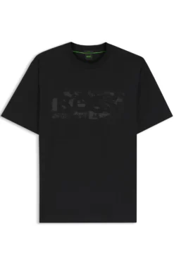 T-Shirt aus Stretch-Baumwolle mit Logo-Artwork