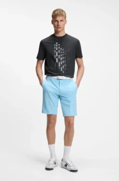 T-Shirt aus Stretch-Baumwolle mit geometrischem Print