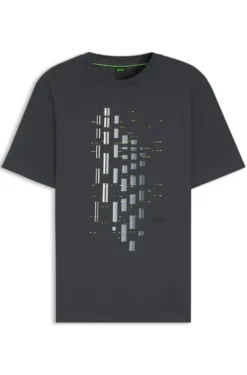T-Shirt aus Stretch-Baumwolle mit geometrischem Print
