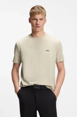 T-Shirt aus Stretch-Baumwolle mit Logo-Detail