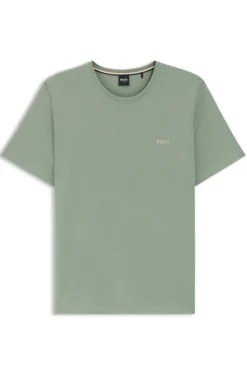 T-Shirt aus Stretch-Baumwolle mit Logo-Stickerei