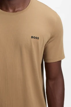 T-Shirt aus Stretch-Baumwolle mit Logo-Stickerei