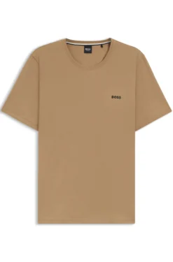 T-Shirt aus Stretch-Baumwolle mit Logo-Stickerei