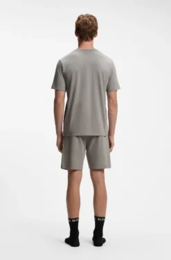 T-Shirt aus Stretch-Baumwolle mit Logo-Stickerei