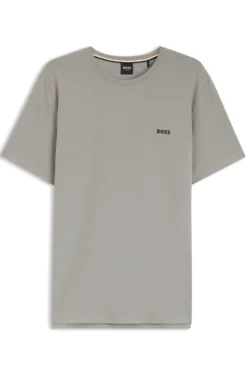 T-Shirt aus Stretch-Baumwolle mit Logo-Stickerei