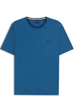 T-Shirt aus Stretch-Baumwolle mit Logo-Stickerei