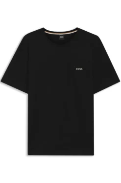 T-Shirt aus Stretch-Baumwolle mit Logo-Stickerei