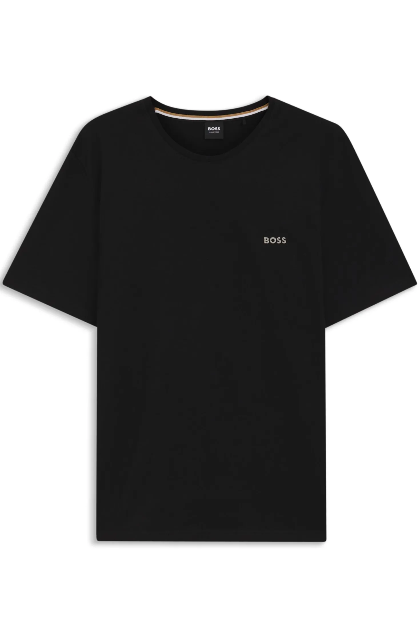 T-Shirt aus Stretch-Baumwolle mit Logo-Stickerei